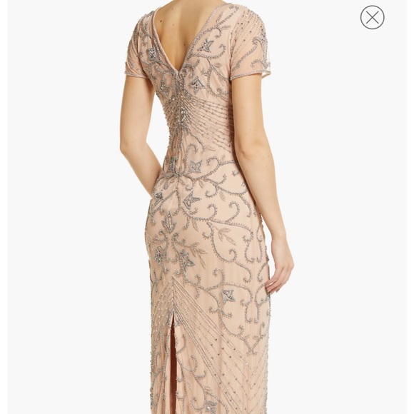 Nude beaded gown Nordstrom Pisarro Nights - Picture 1 of 10
